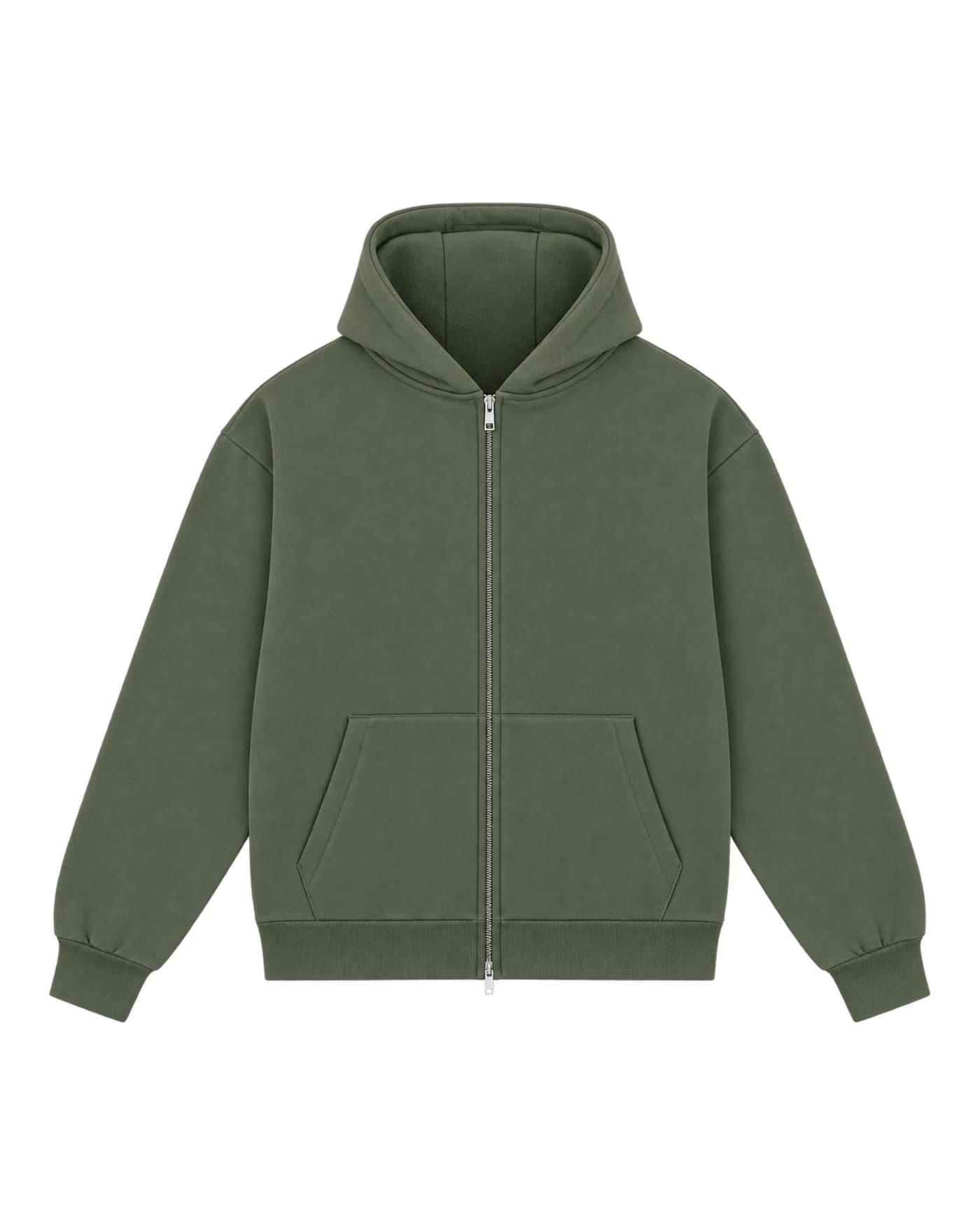 Hoodie zippé Simon à personnaliser, coupe ample, 440 g/m², coloris kaki